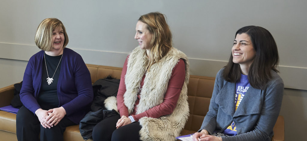 Three constituents sit in a legislator's office to advocate for epilepsy legislation