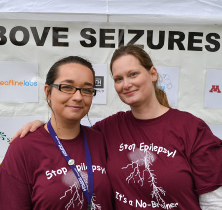 Two adult women smiling Rise Above Seizures Walk