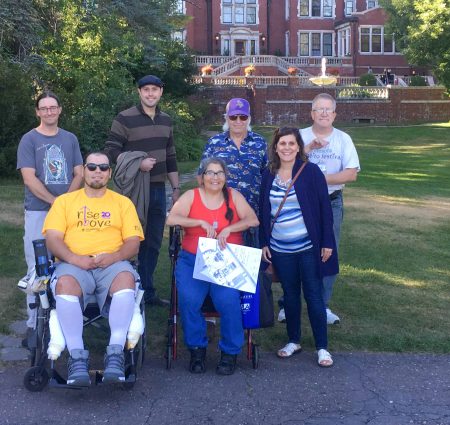 Seven adults outside at Duluth Glensheen Mansion