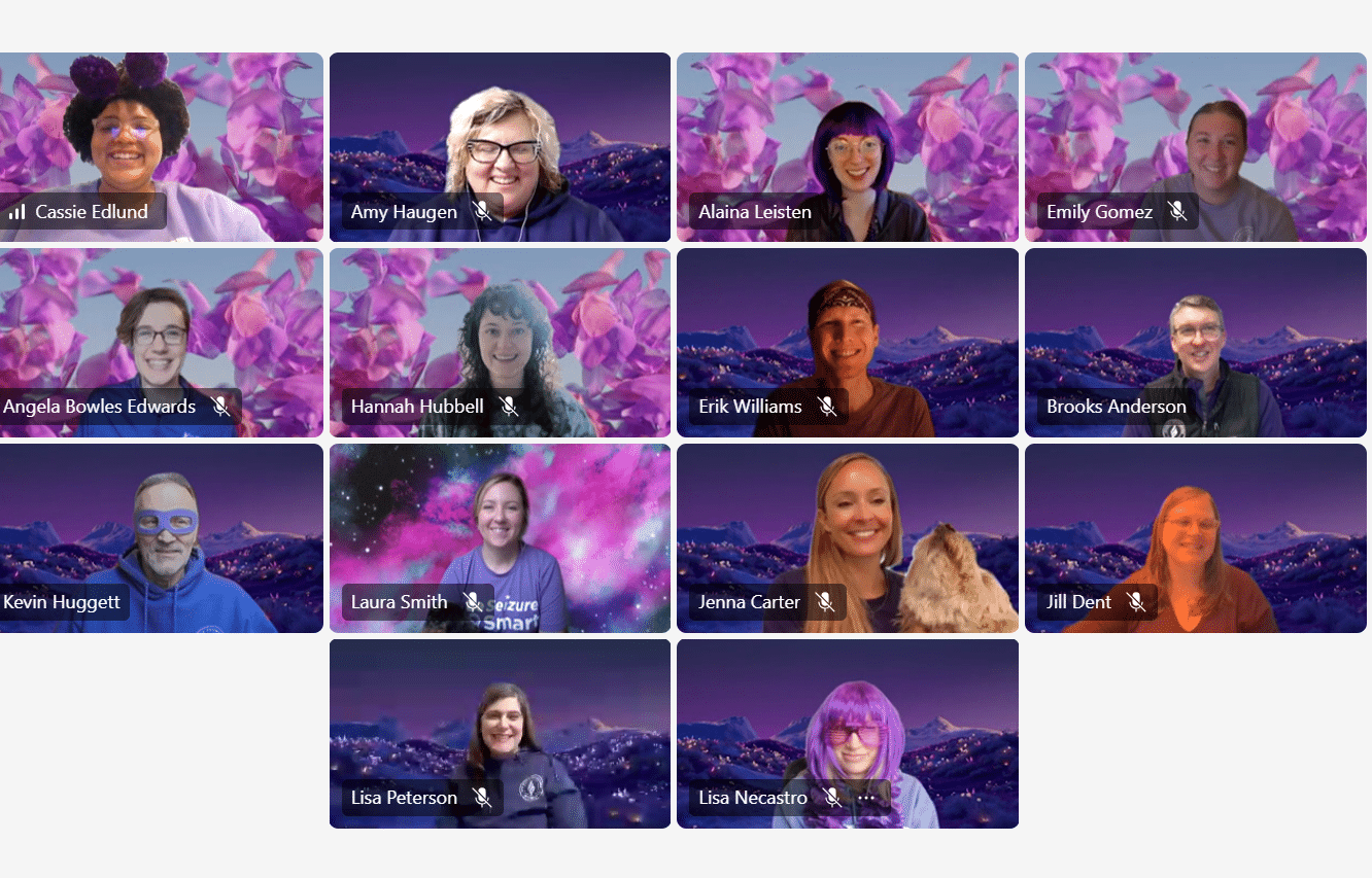 EFMN Staff gather for Purple Day online