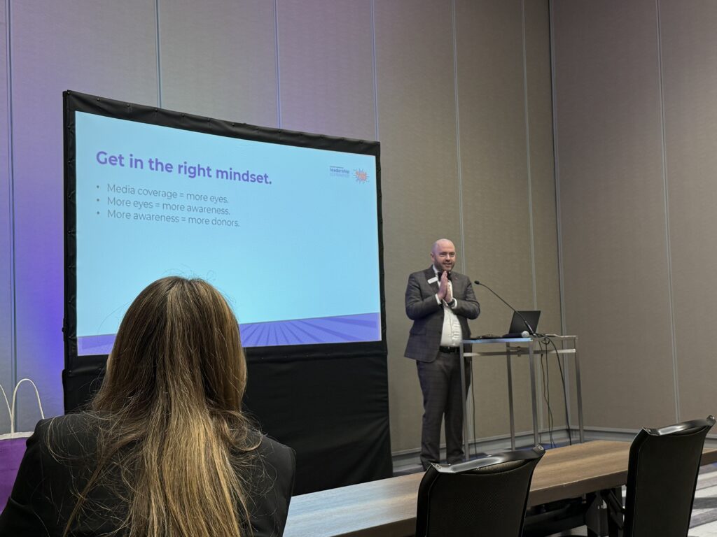 Michael Marcotte, EFMN Board Member, leads session on media, collaboration, and partnerships.